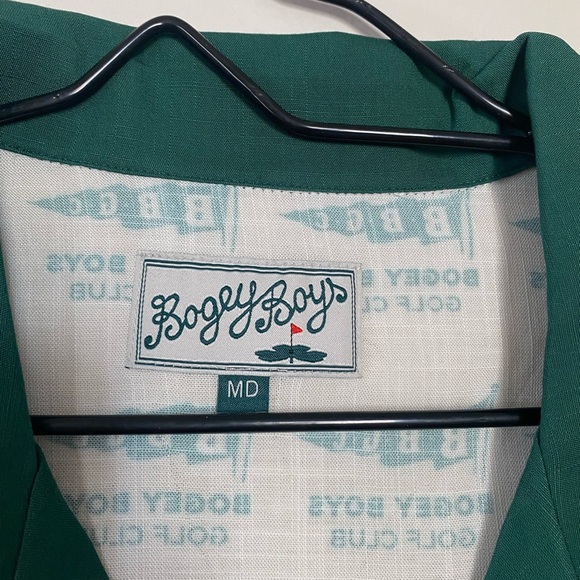 Bogey Boys Green and White Men's Button Up Golf Shirt Size Medium NEW - Picture 3 of 9